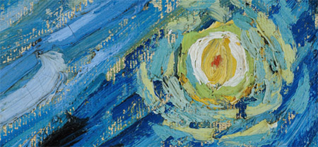 在谷歌的70億像素圖片上，梵高的《星空》原作上，細微的筆觸和裂痕都能一目了然